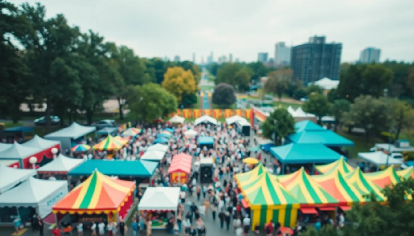 Vibrant Urban Festival from Above