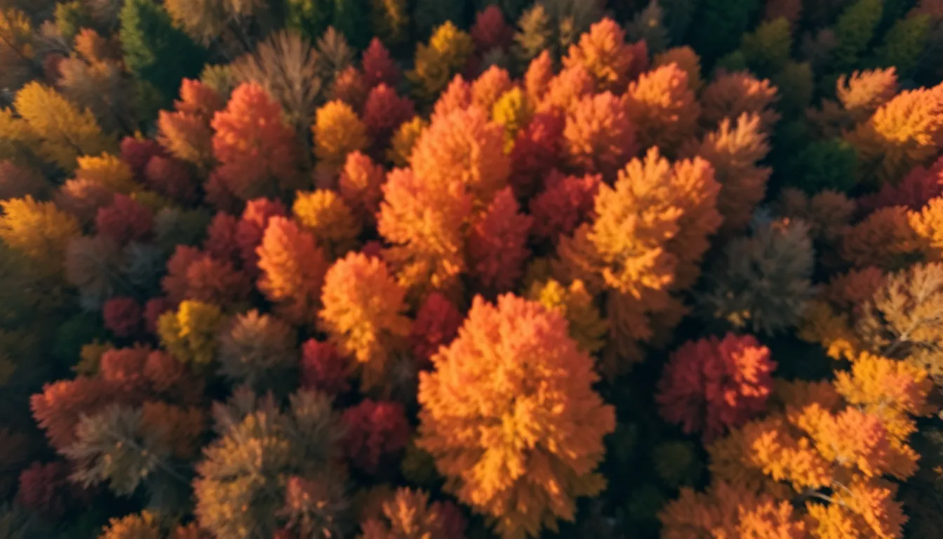 Vibrant Autumn Forest from Above