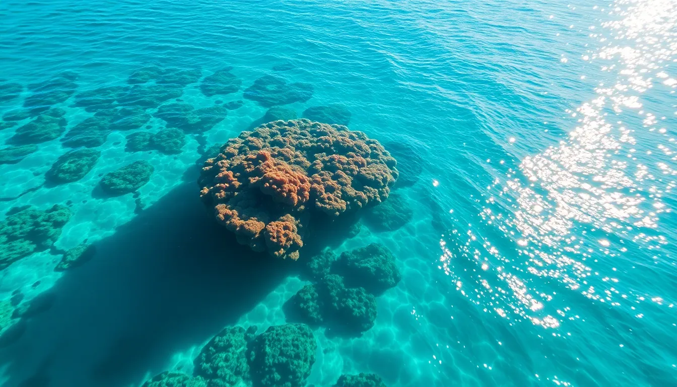 Aerial View of Vibrant Coral Reef