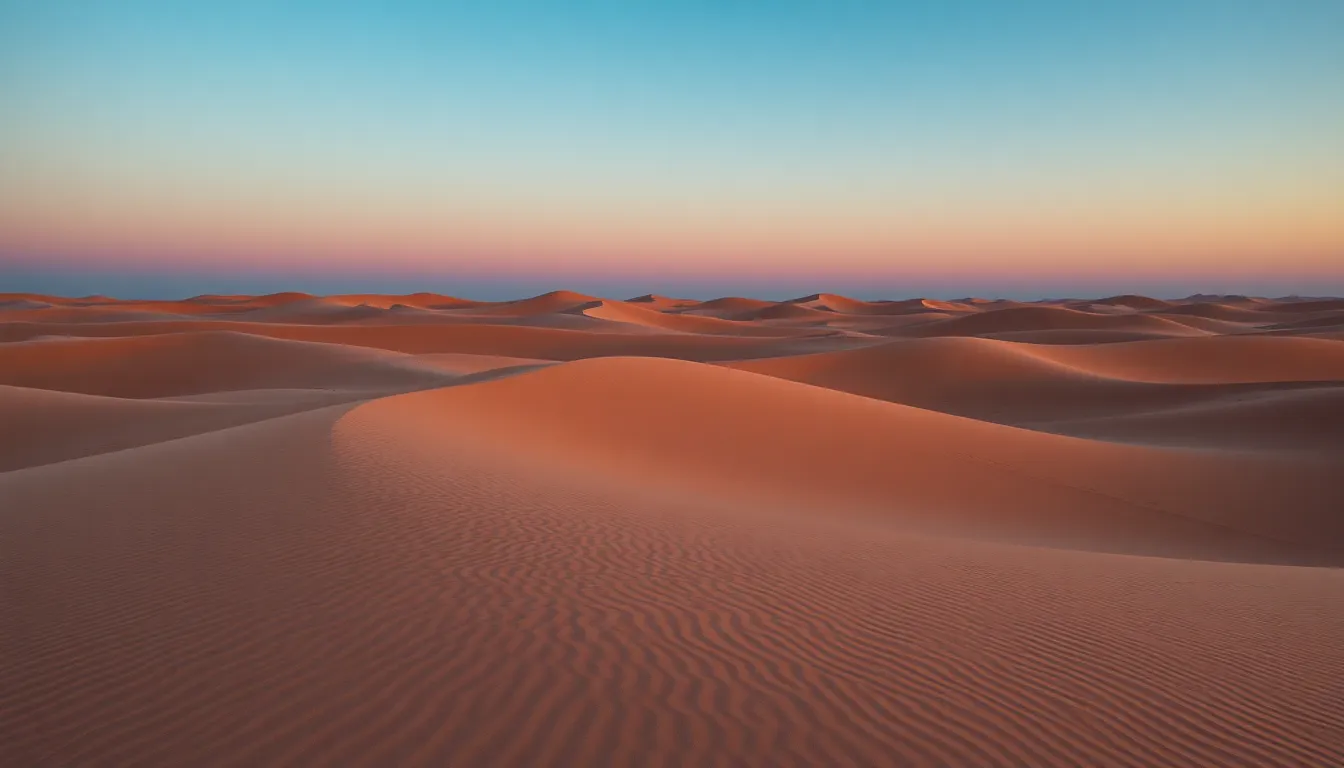 Twilight Over Serene Sand Dunes