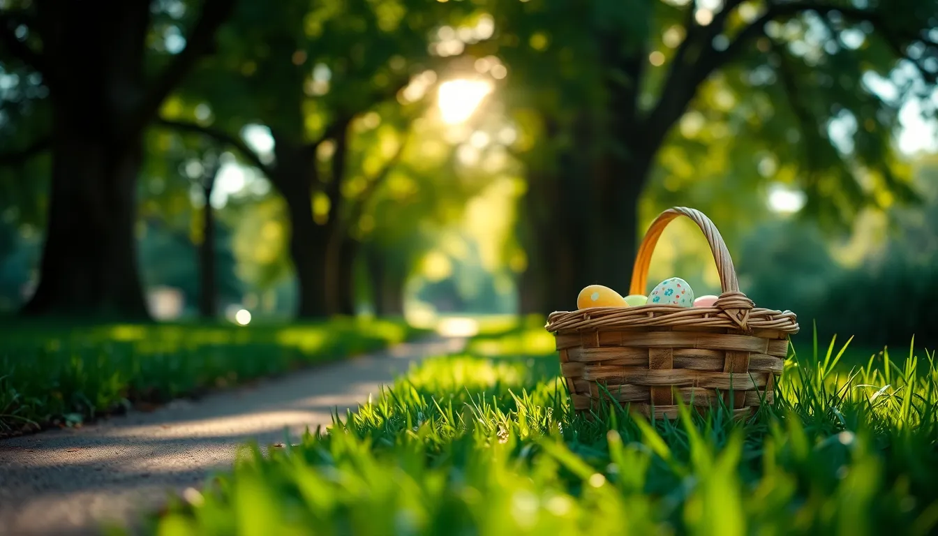 Colorful Easter Eggs in Nature