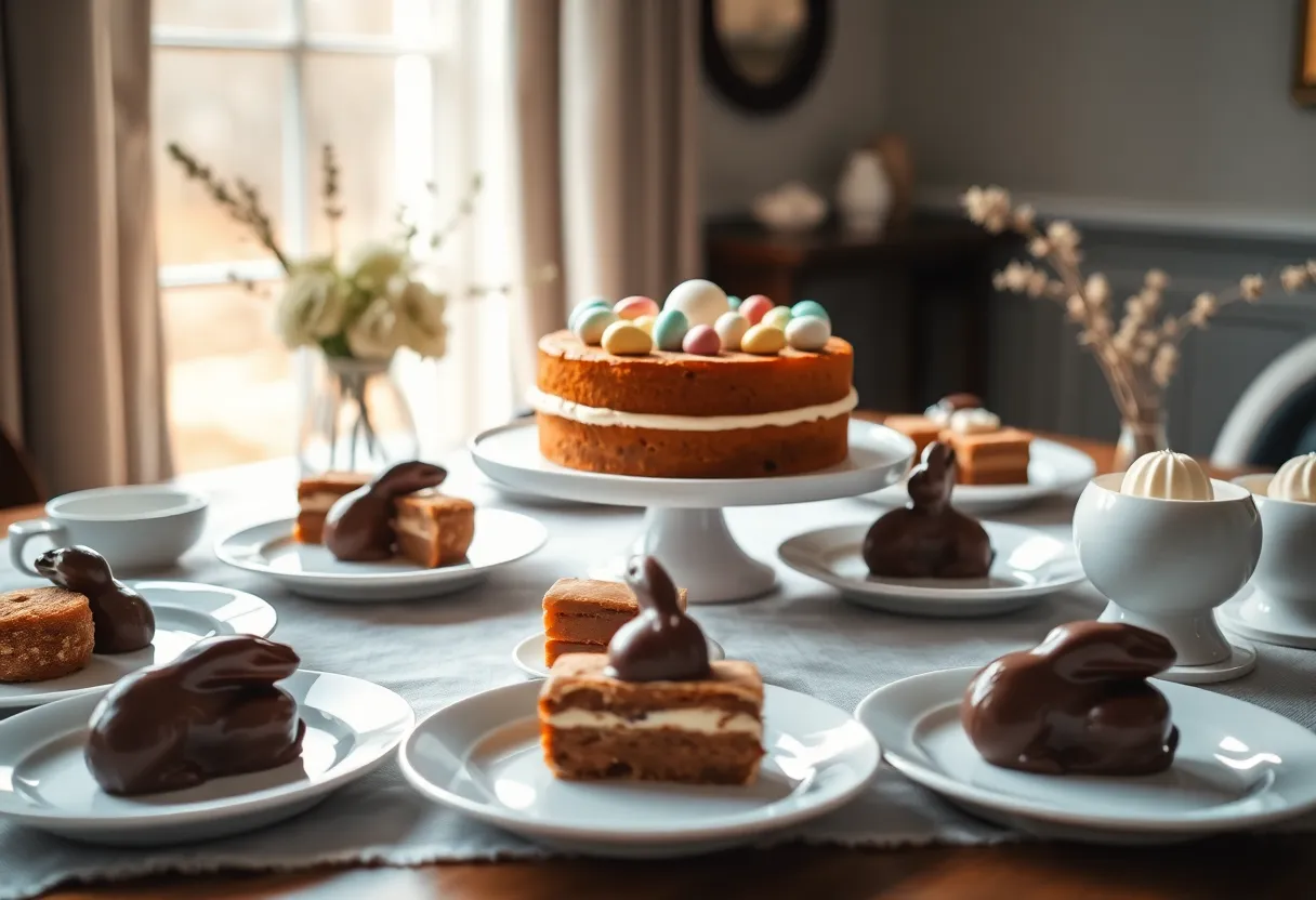 Elegant Easter Dessert Table Arrangement