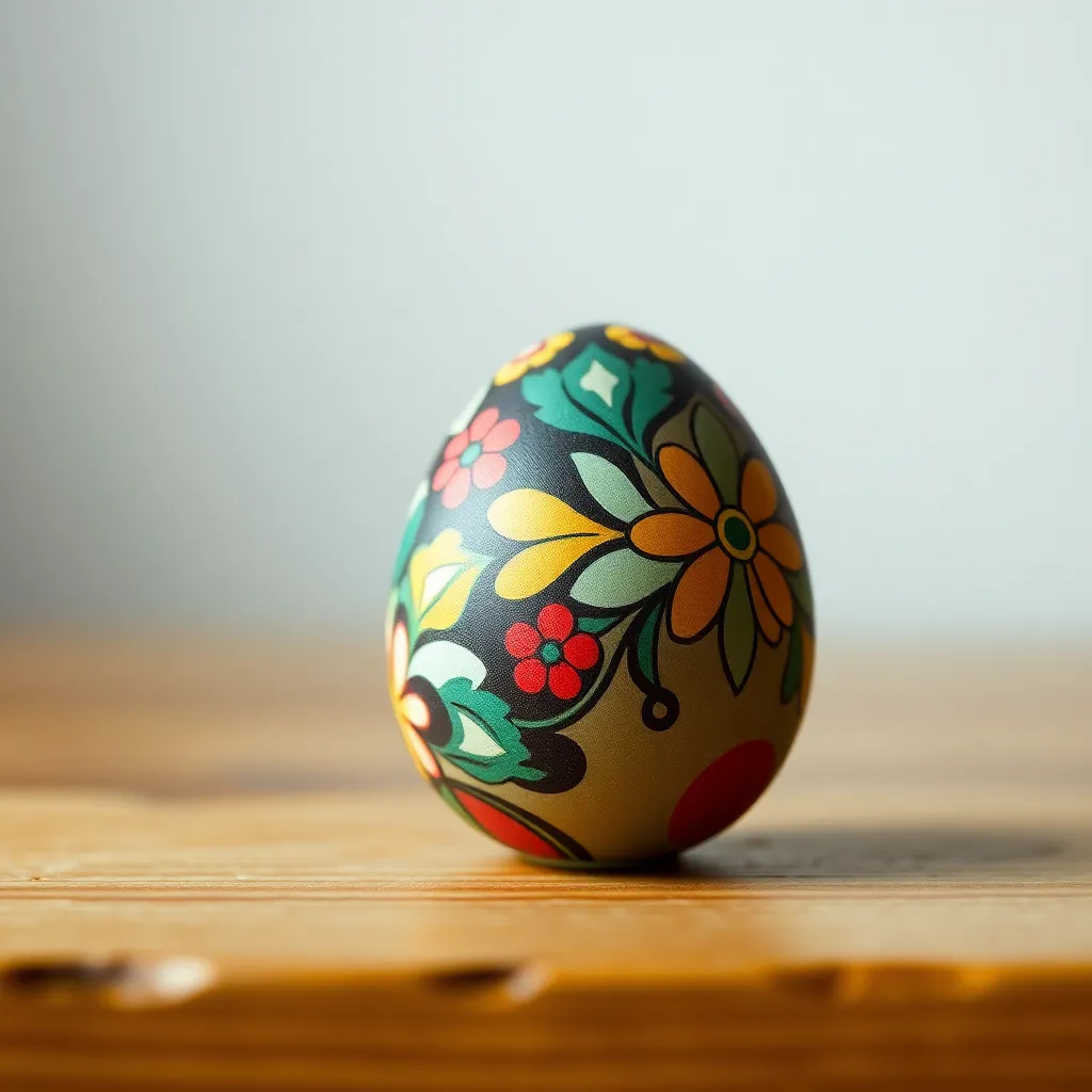 Close-Up of Decorated Easter Egg