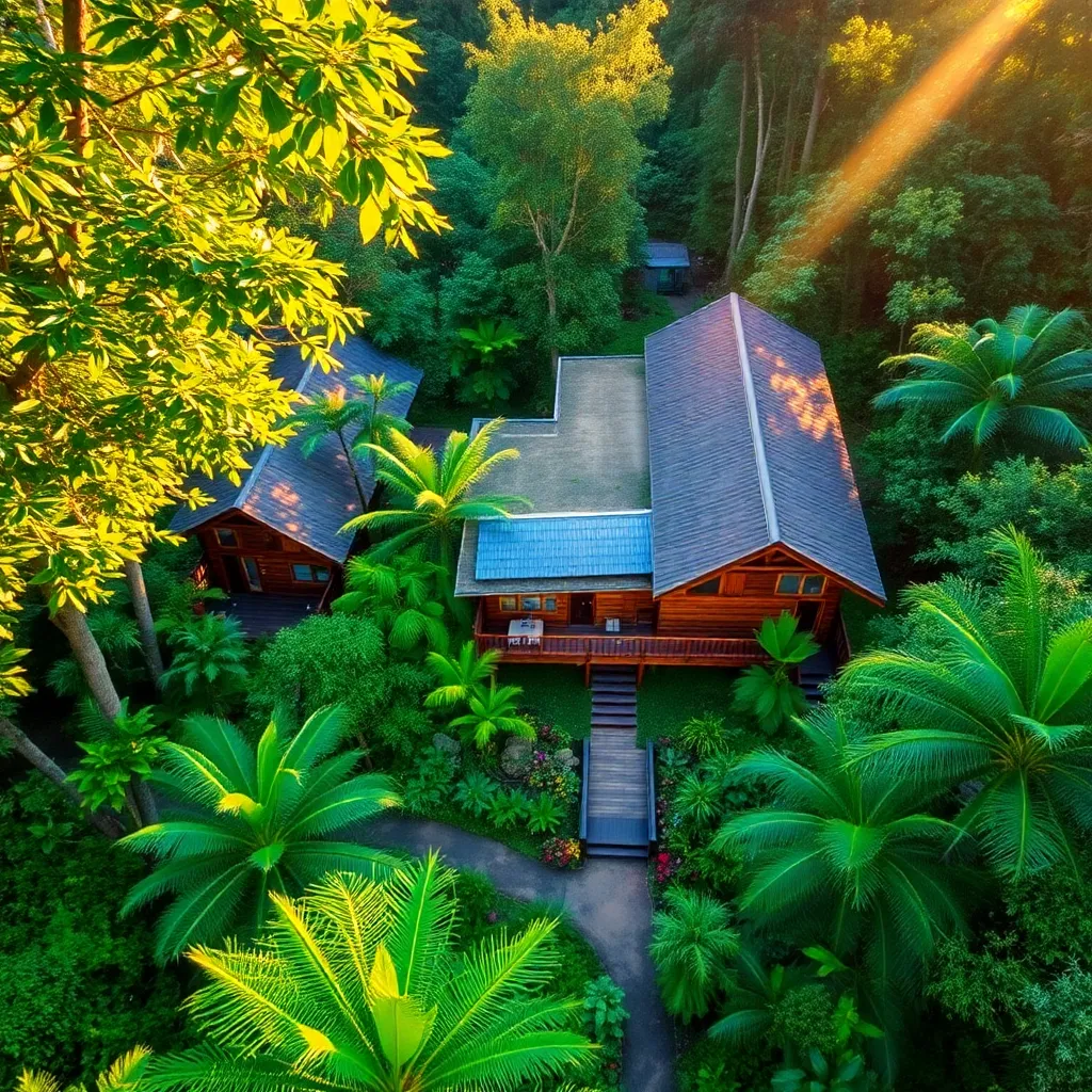Eco-Lodge in Lush Tropical Rainforest