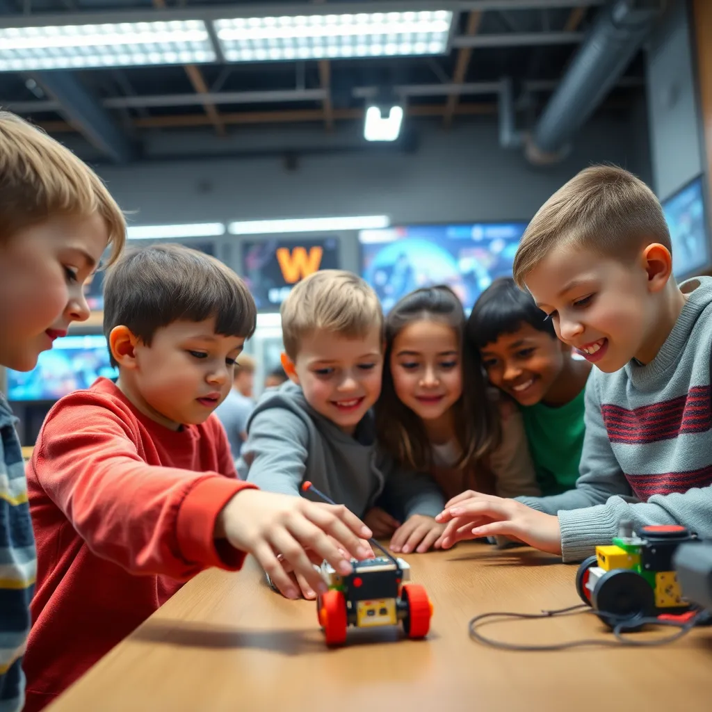 Kids Engaging in STEM Workshop