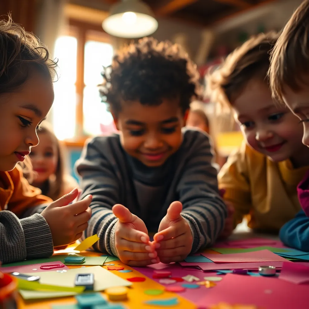 Children Engaged in Arts and Crafts