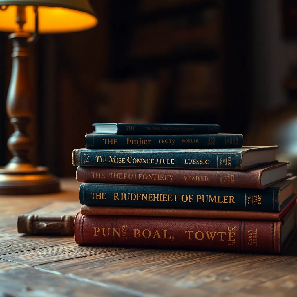 Vintage Books in a Cozy Study Setting
