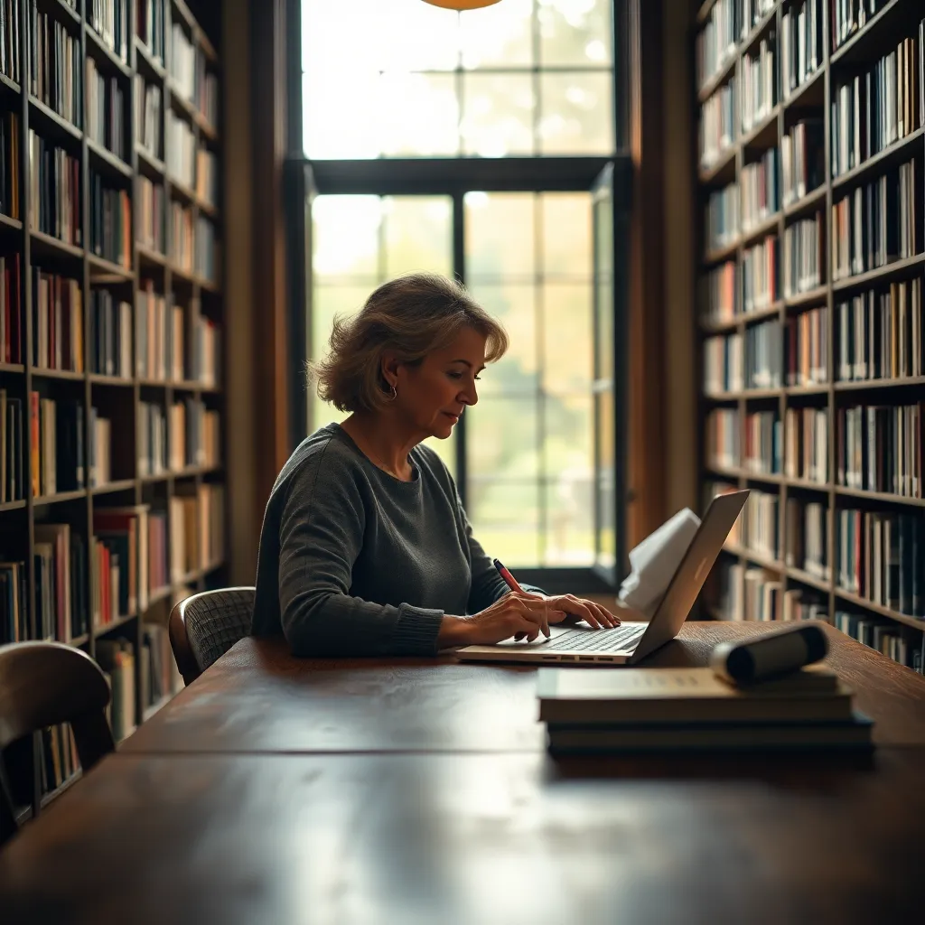 Adult Learning in a Cozy Library