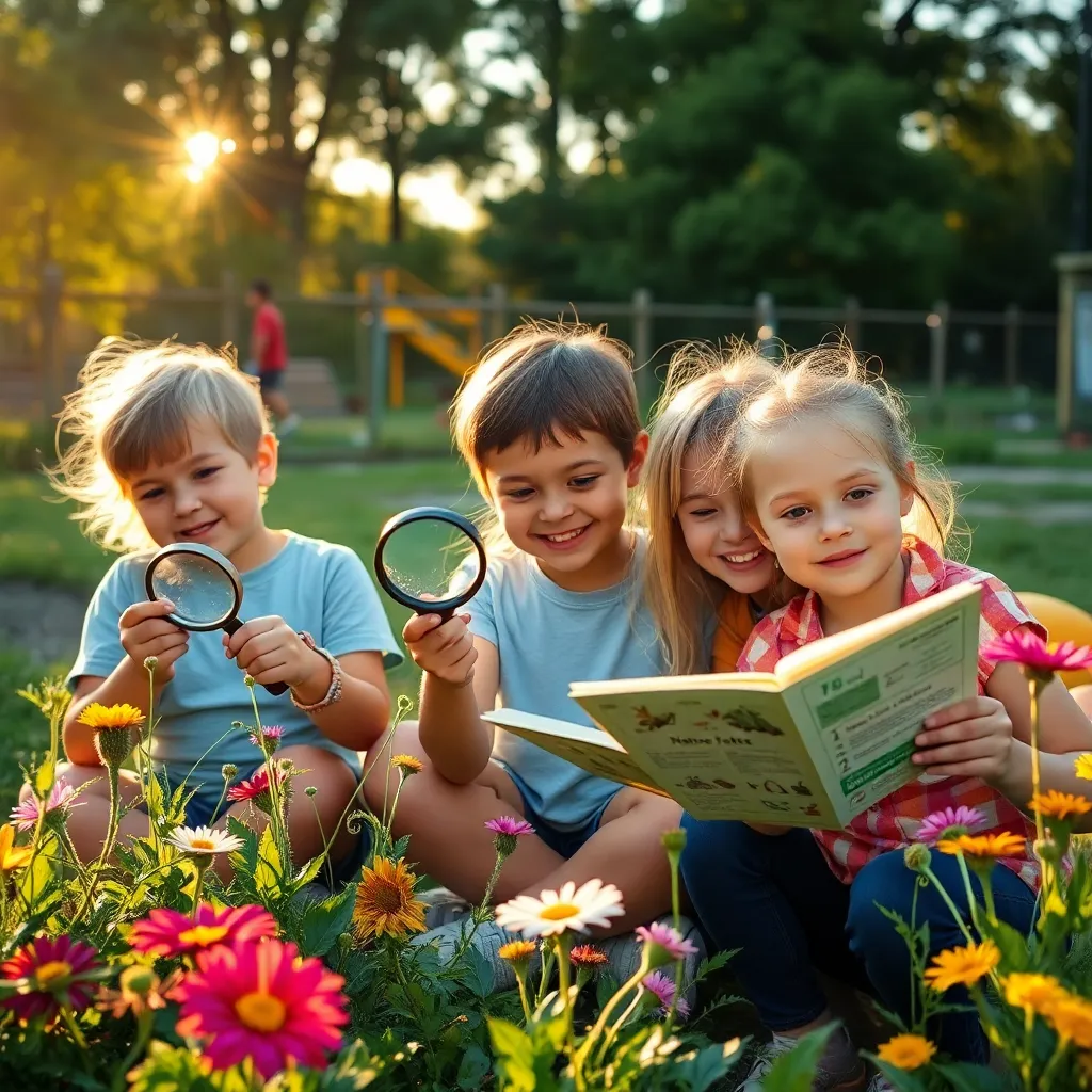 Children Exploring Nature with Educational Kits