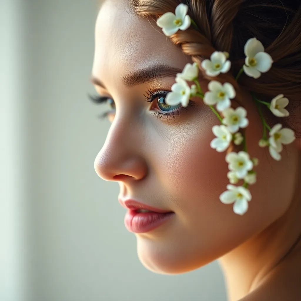 Elegant Braided Hairstyle with Flowers