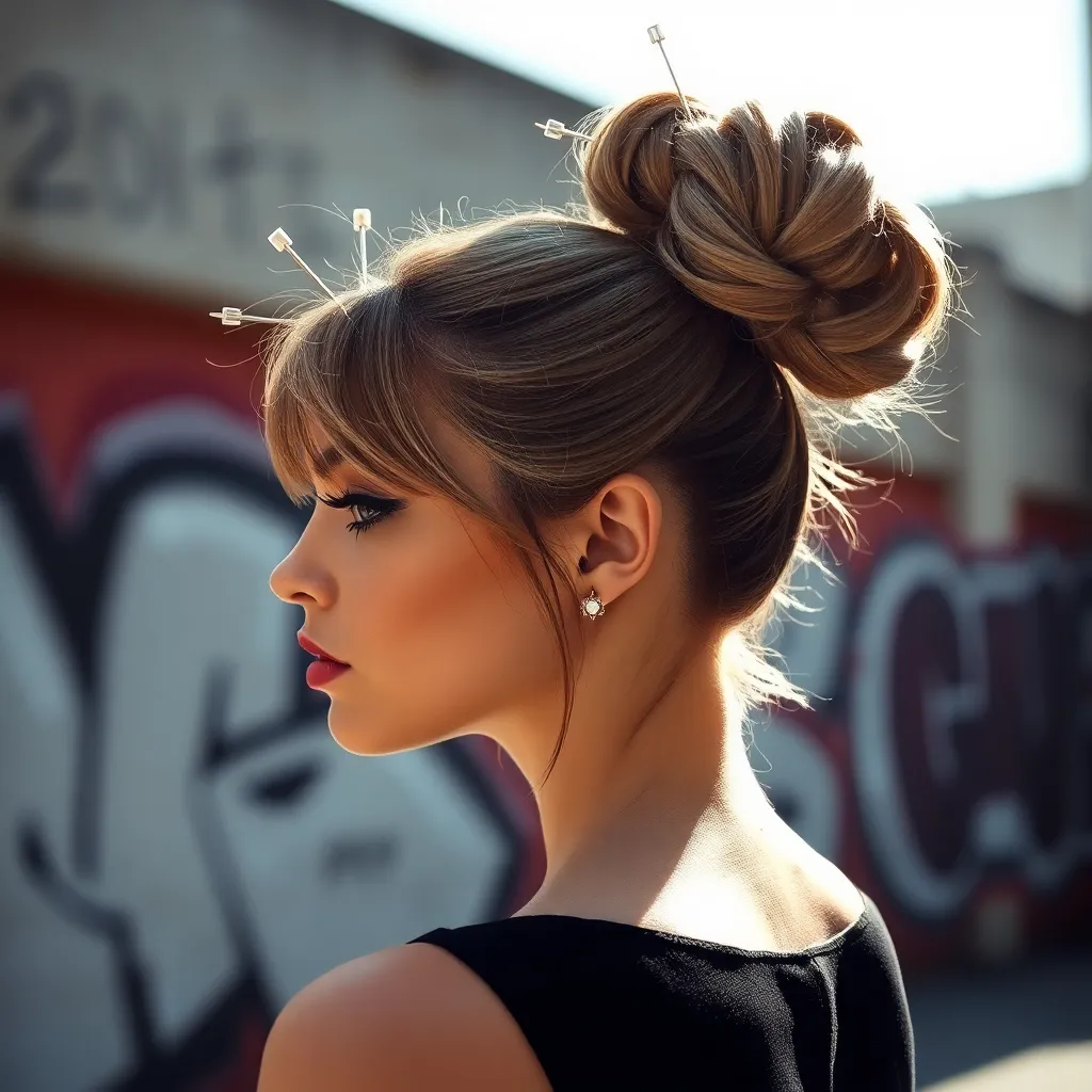 Chic Updo in Urban Setting