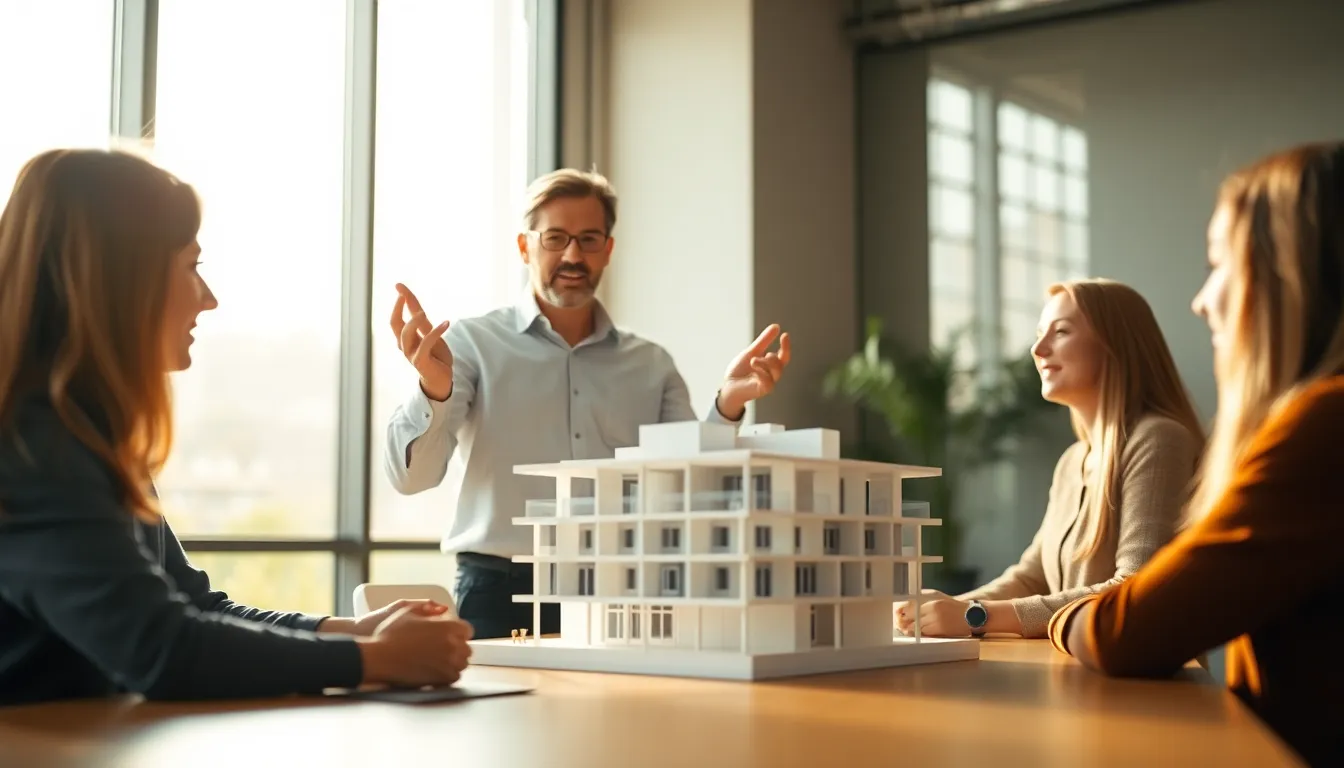 Architect Presenting 3D Model in Conference Room
