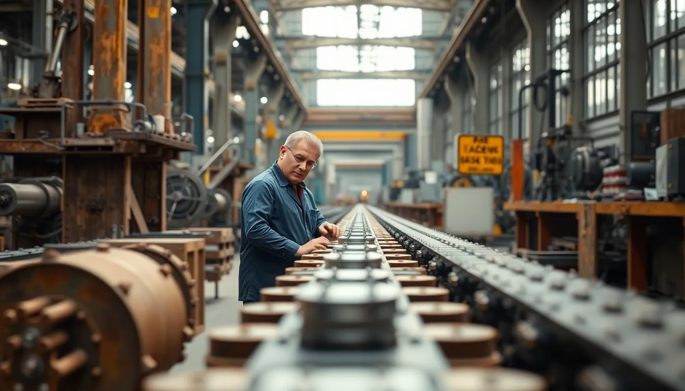Engineer Inspecting Assembly Line
