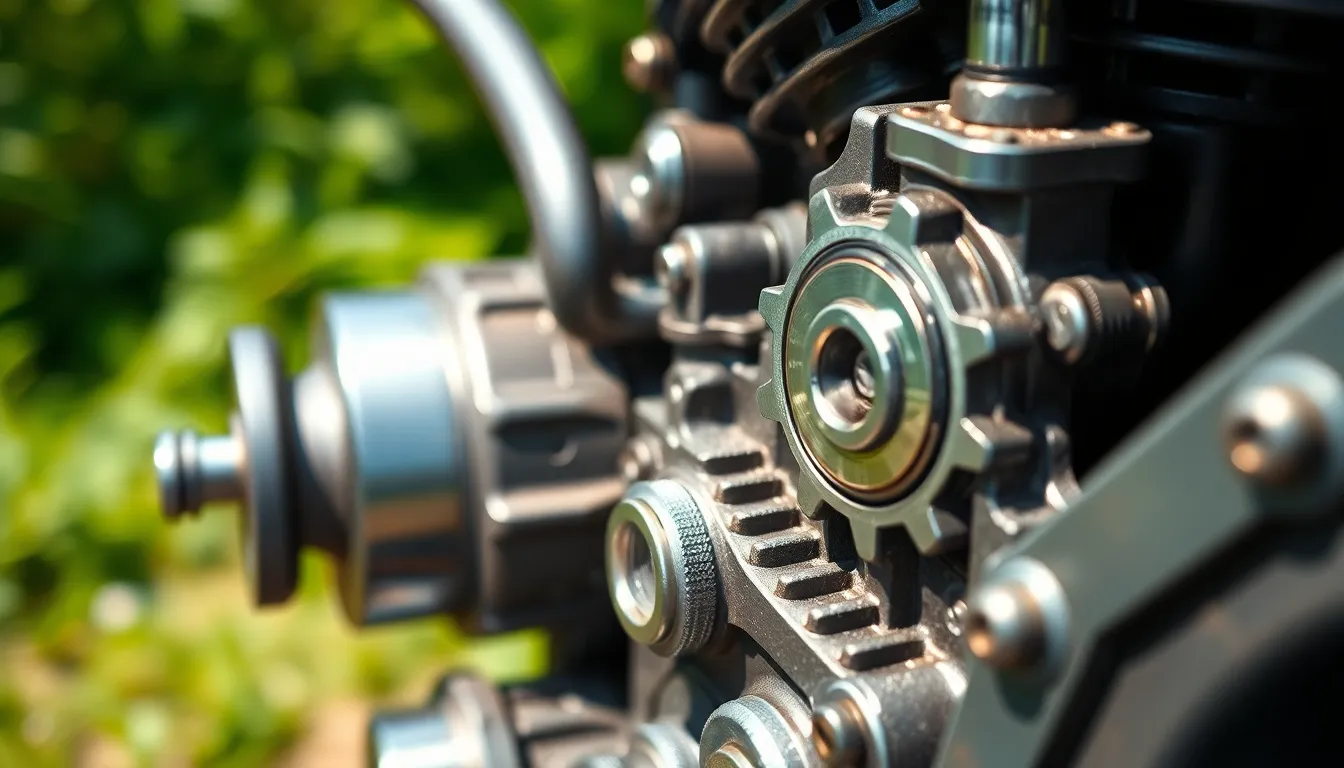 Close-Up of Engine Components