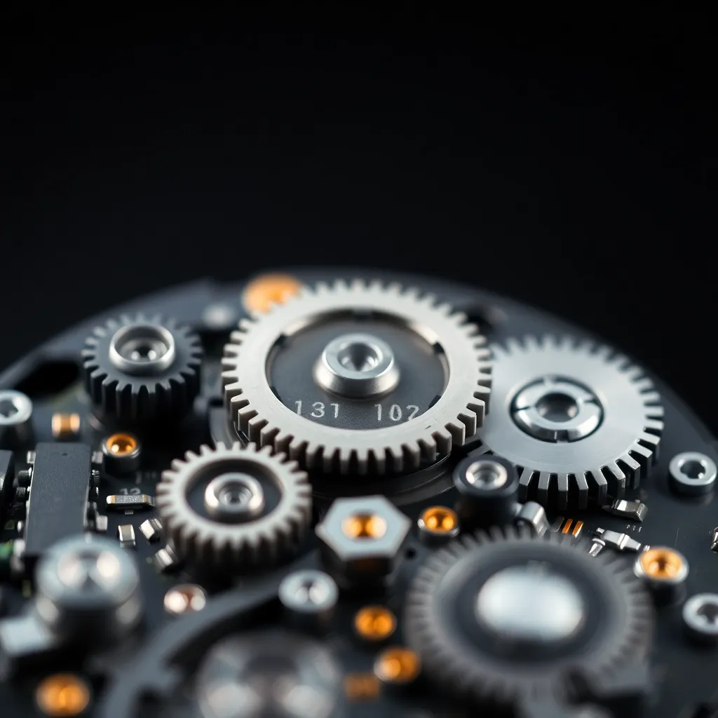 Macro View of Intricate Mechanical Components