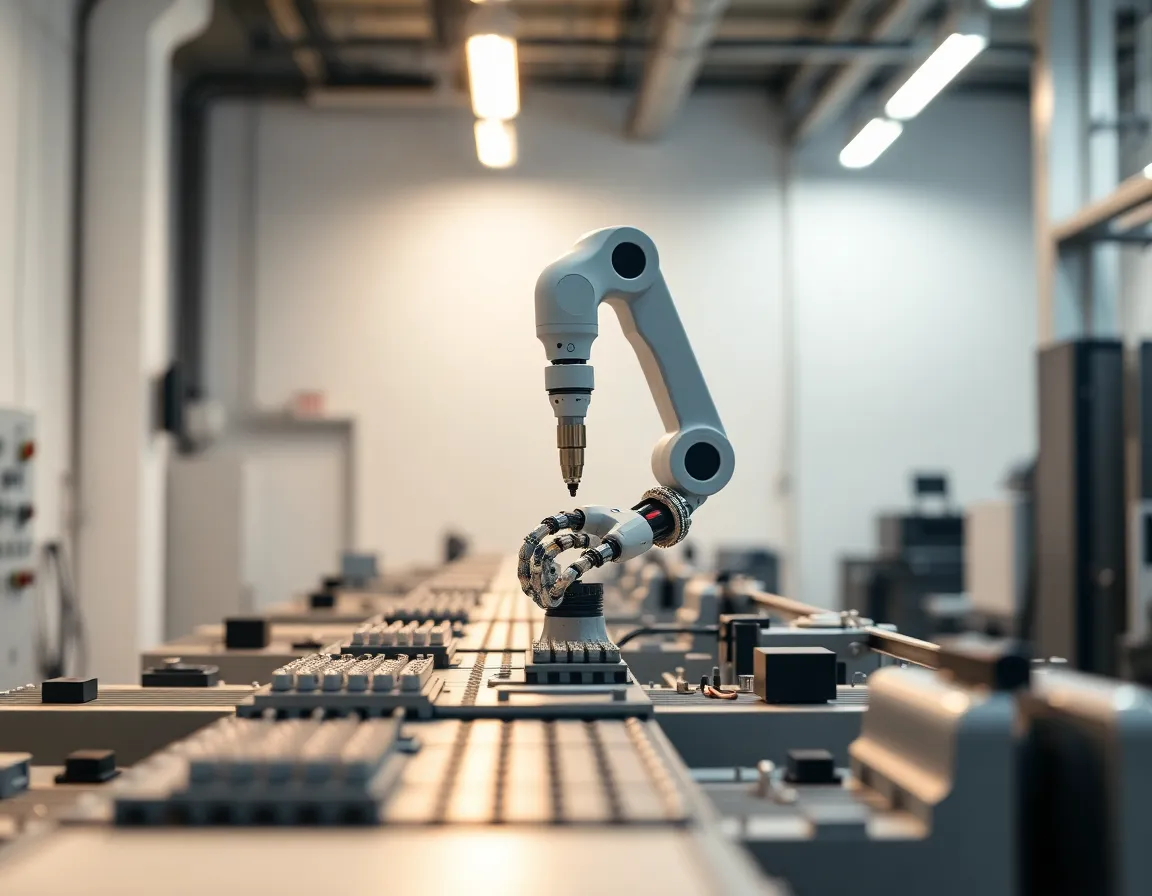 Robotic Arm Assembling Components in Factory