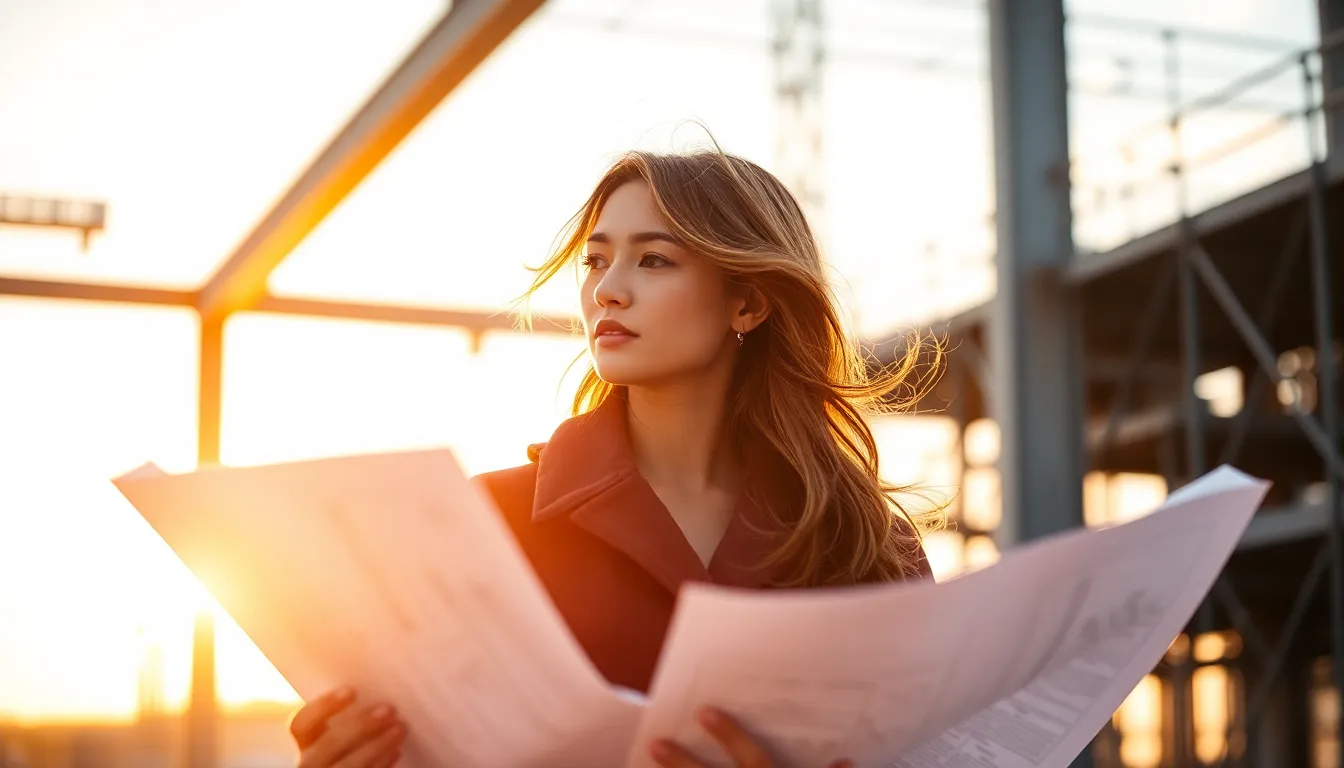 Female Engineer on Construction Site