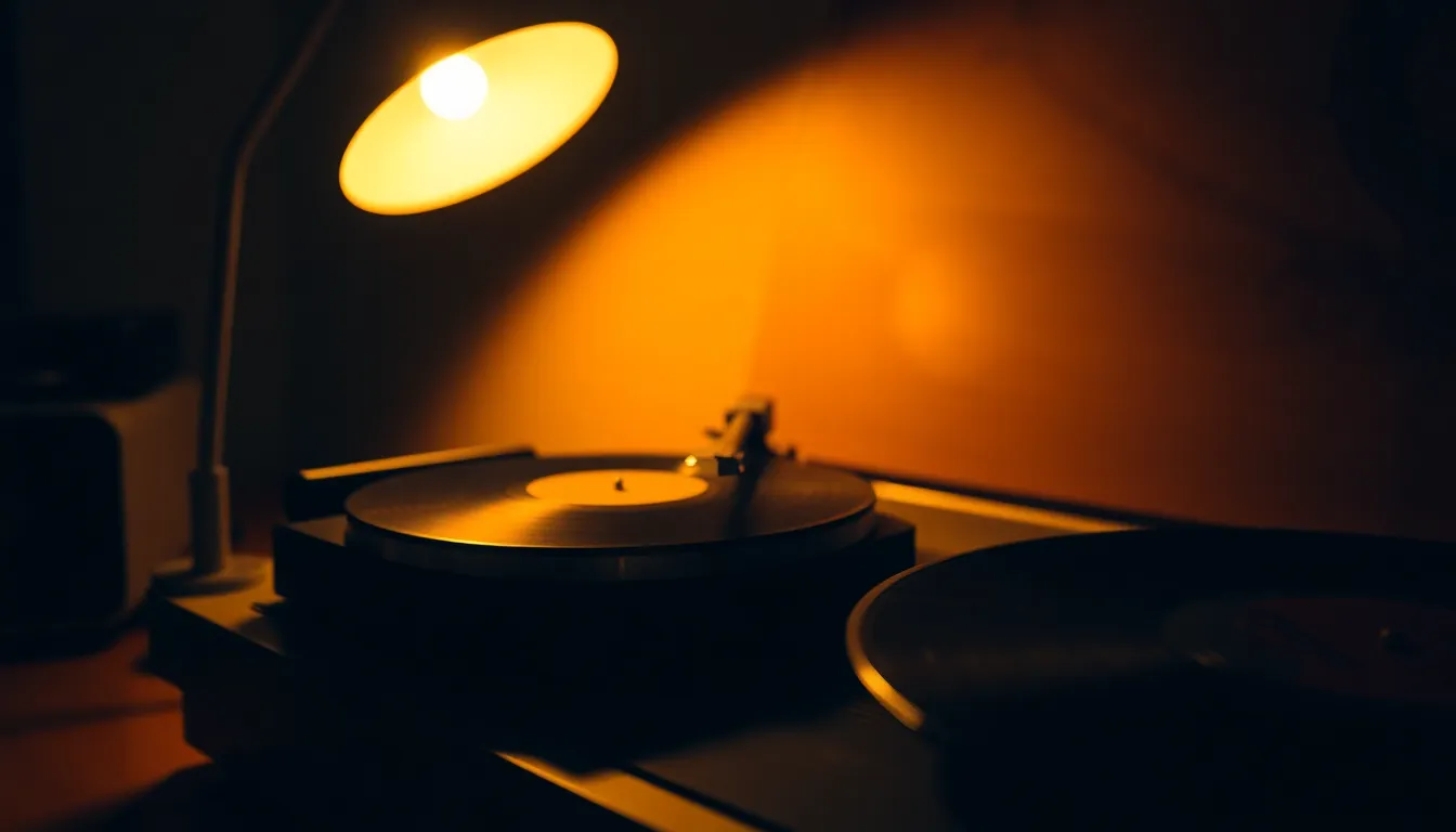 Vintage Record Player in Warm Light
