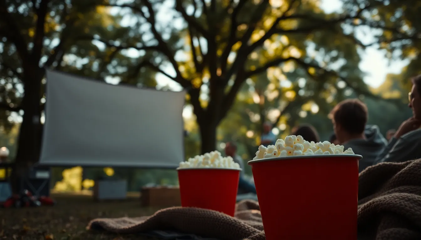 Cozy Outdoor Cinema with Dappled Light