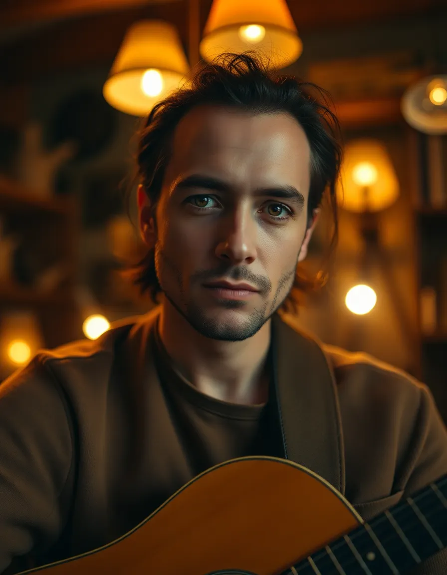 Intimate Portrait of a Musician in Studio