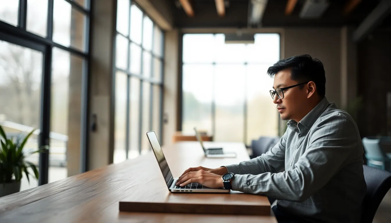 Entrepreneur Working in Natural Light
