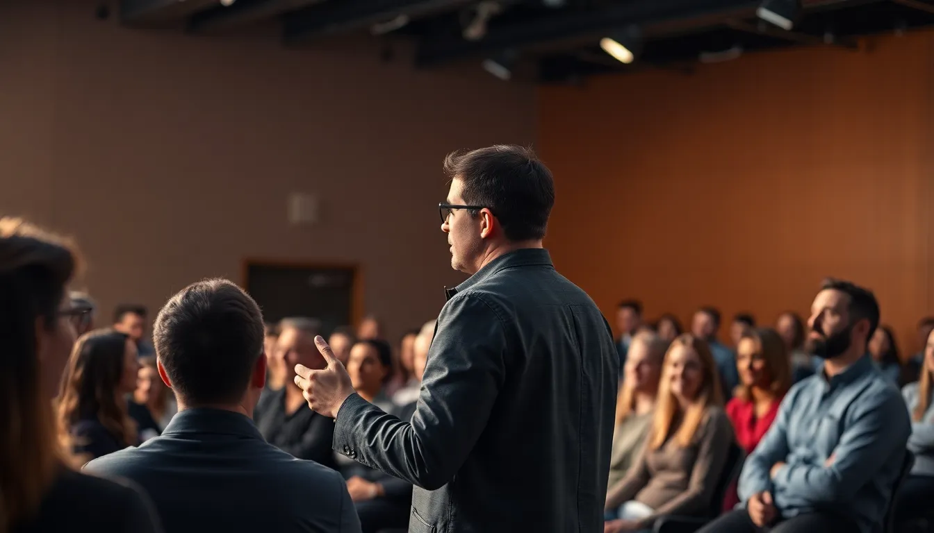This lively scene portrays a seasoned entrepreneur animatedly discussing ideas amid a bustling market. The vibrant surroundings showcase a kaleidoscope of colors from the vendor stalls, reflecting the energy of entrepreneurial spirit. Sunlight filtering through creates intriguing patterns on the cobblestone, adding to the vibrancy of the setting. The interaction highlights the passing of knowledge and passion between generations, making it an authentic representation of collaboration and community in business.