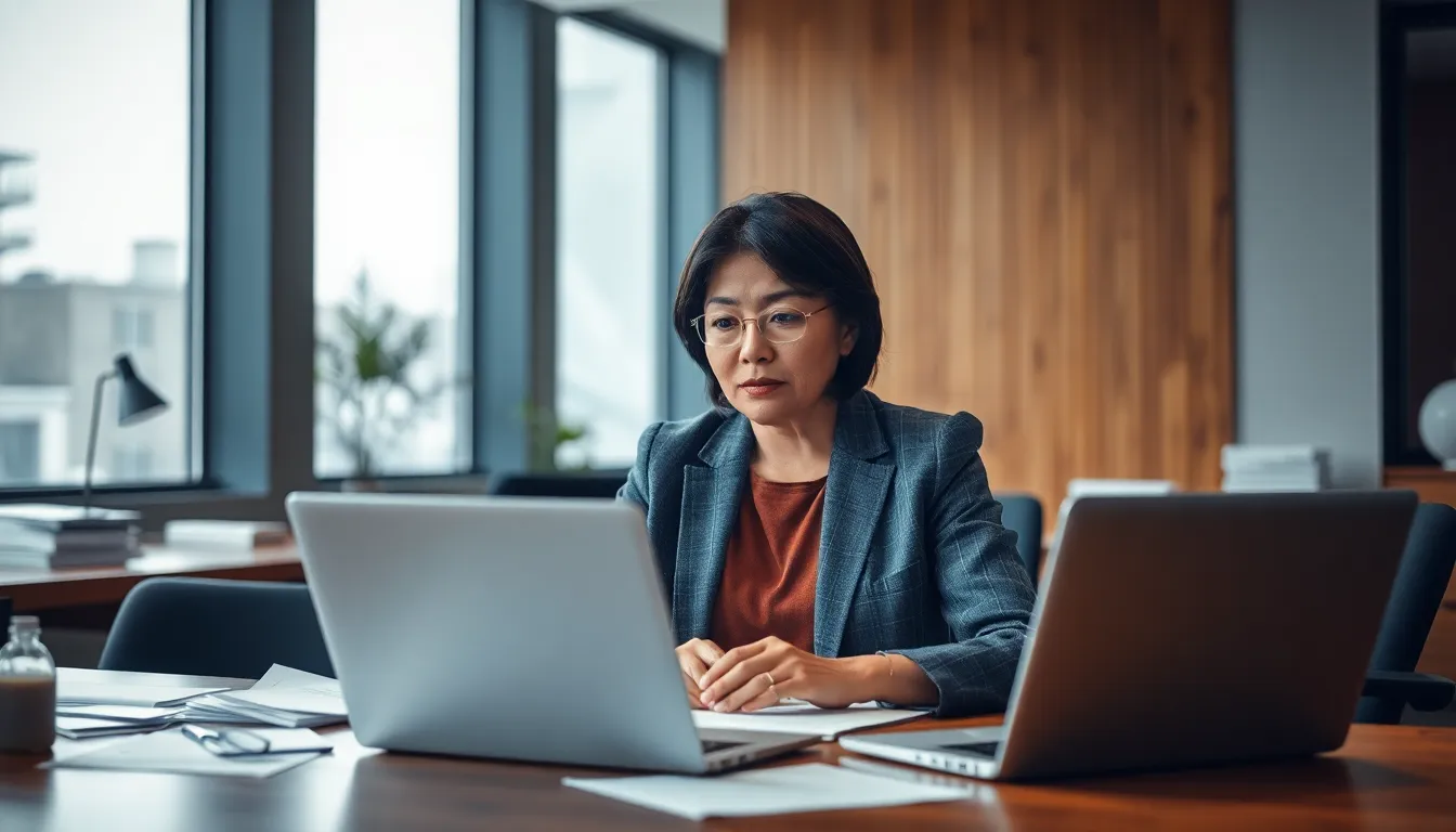 Focused Entrepreneur in a Modern Office