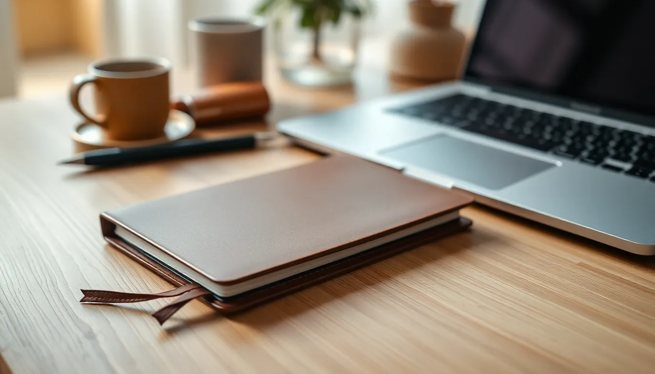 Close-Up of Organized Entrepreneur Workspace