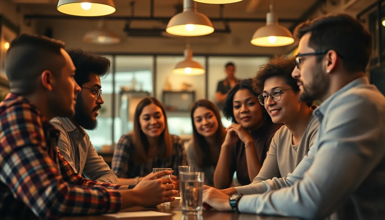 Diverse Entrepreneurs Brainstorming in Cafe