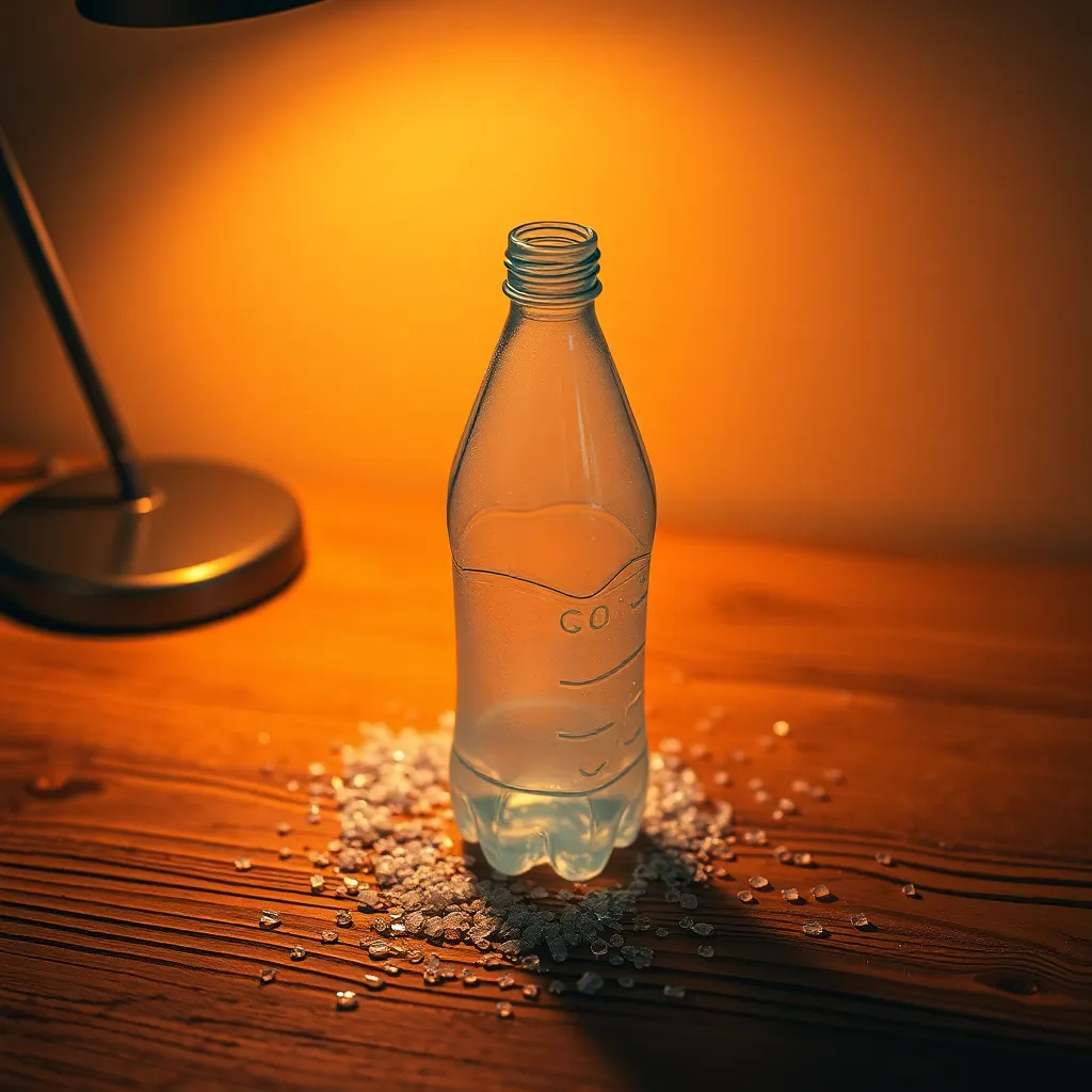 Microplastics Around a Plastic Bottle