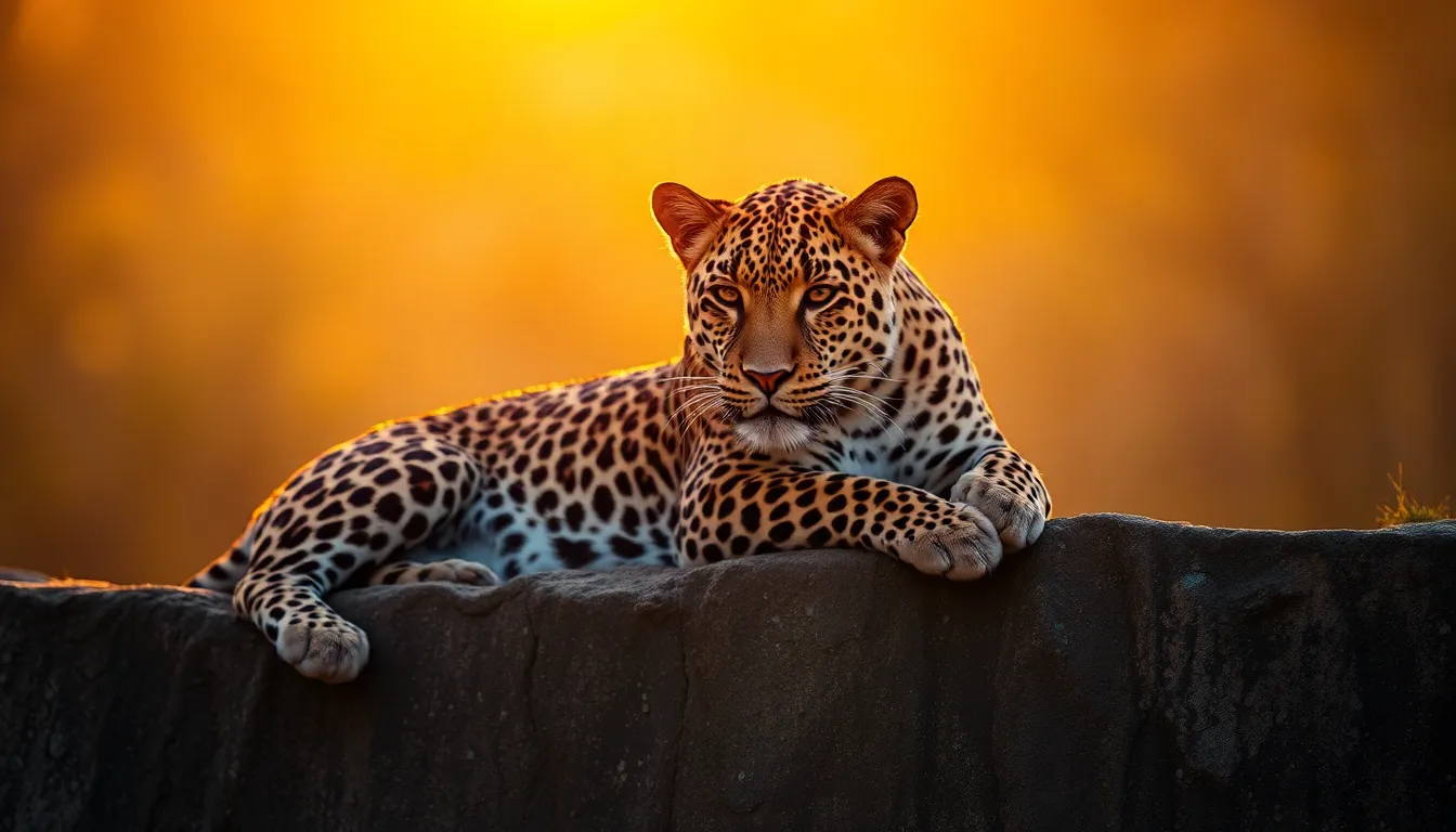 Majestic African Leopard on Rock