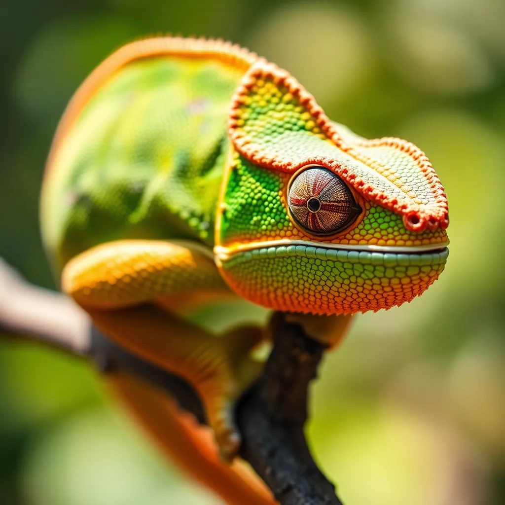 Colorful Chameleon Close-Up