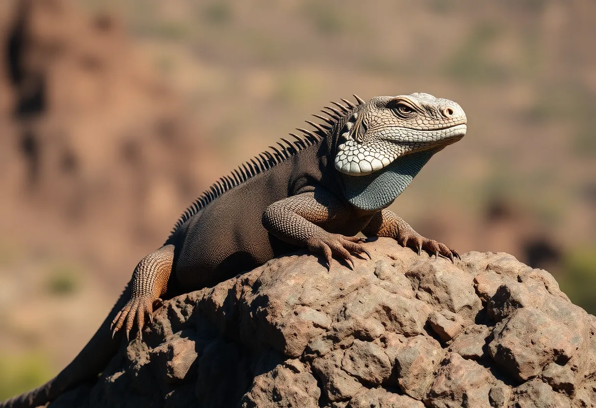 Powerful Komodo Dragon on Rocky Outcrop