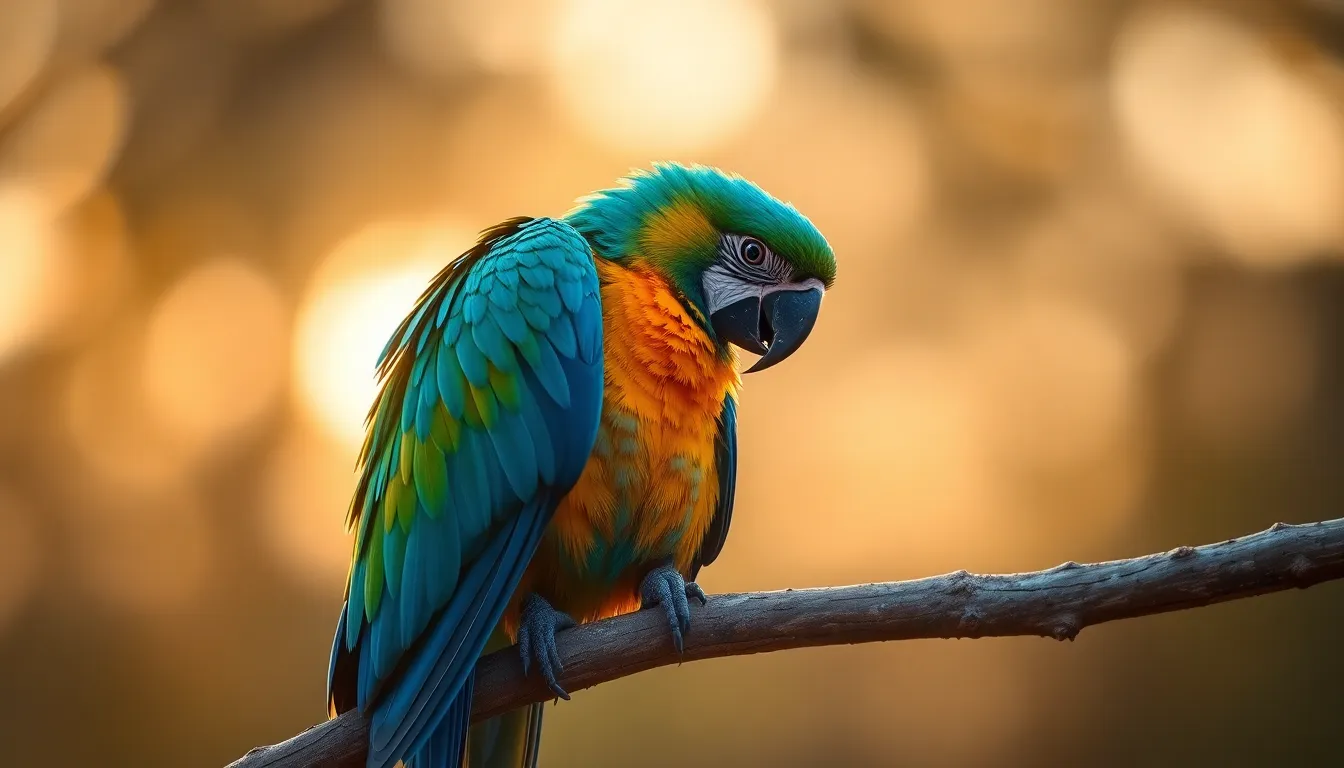 Vibrant Macaw in Tropical Setting