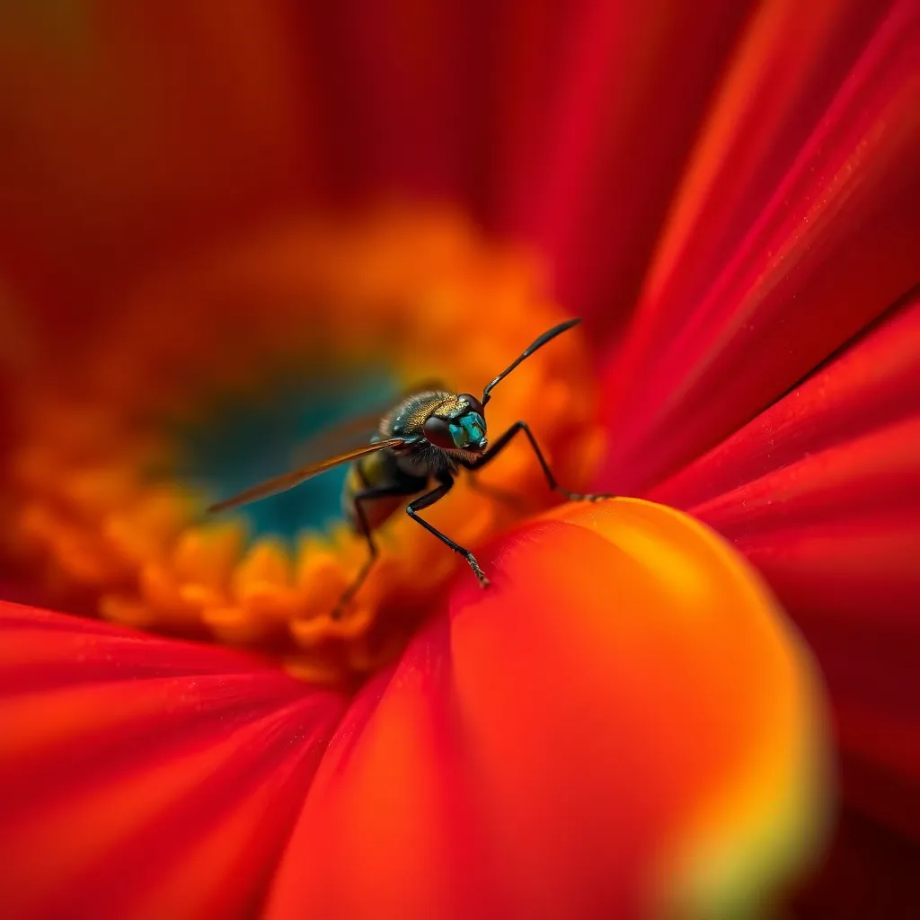 Colorful Exotic Insect on Flower