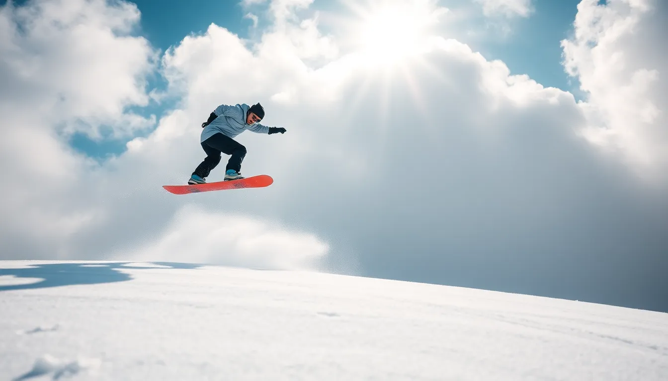 Snowboarder in Mid-Air Trick