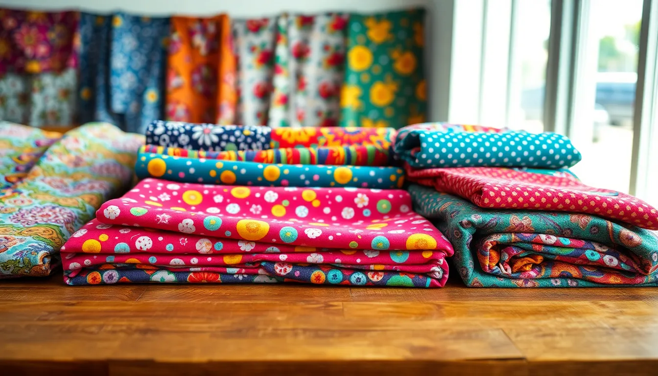 Vibrant Patterned Fabrics on Wood