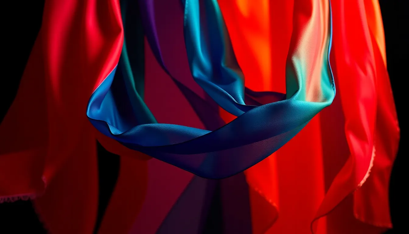 Vibrant Silk Scarves in Studio Lighting