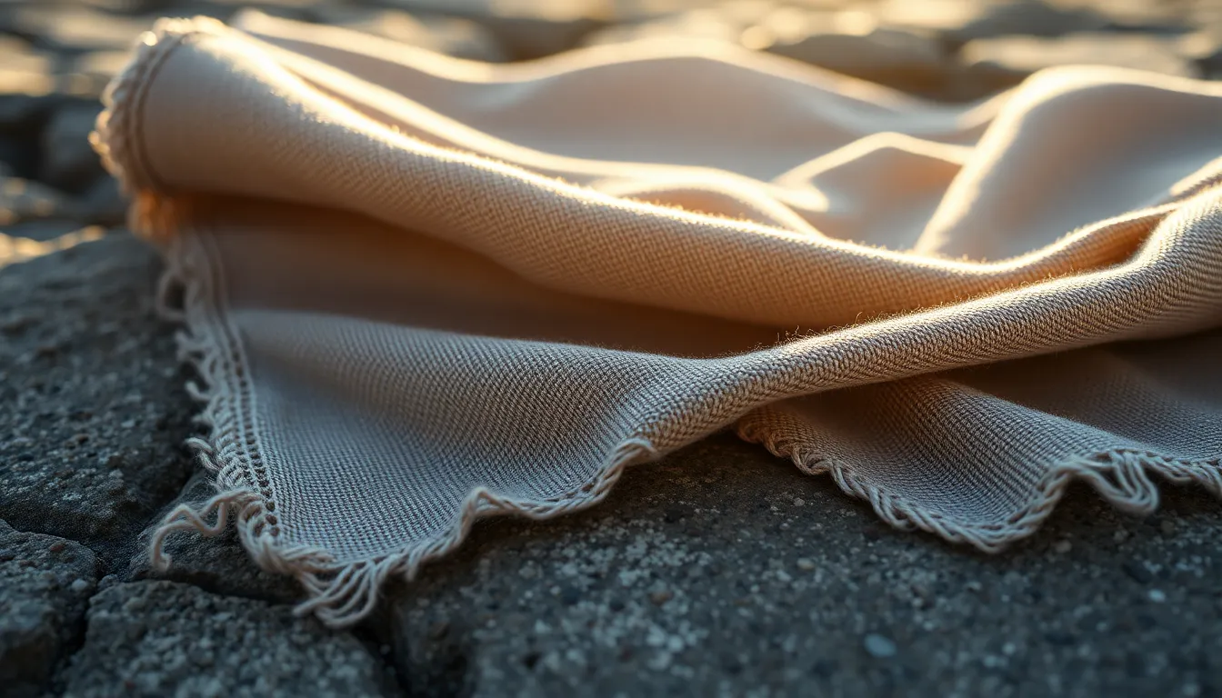 Artistic Fabric Arrangement on Stone