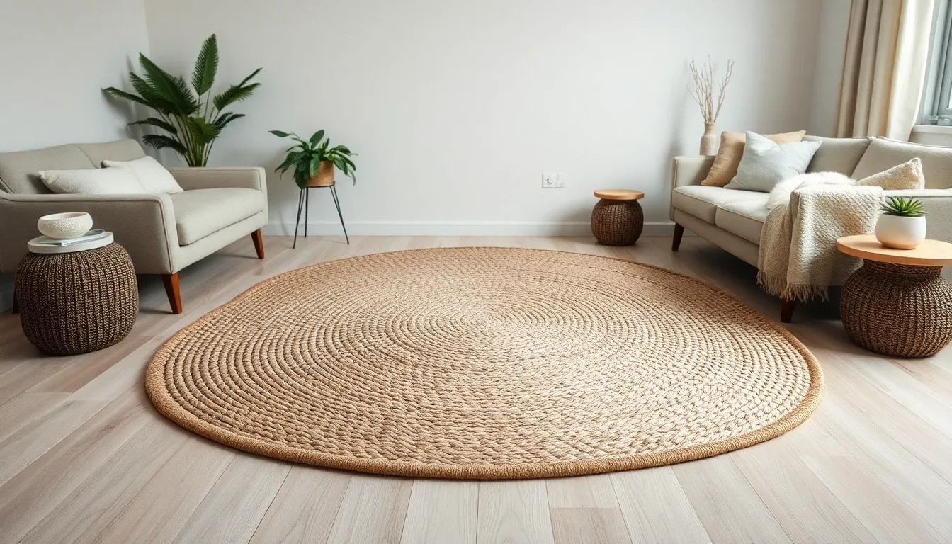 Textured Woven Jute Rug