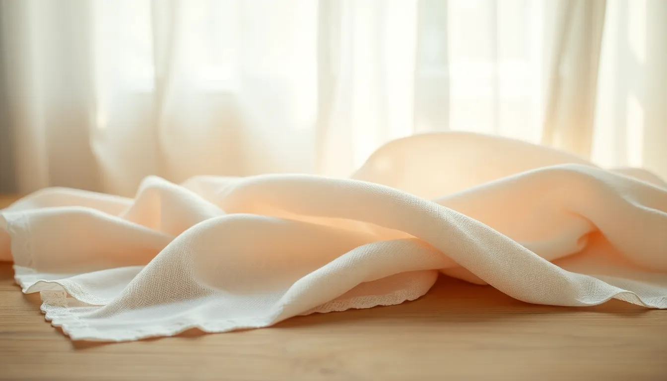 Delicate Sheer Fabric Draped in Soft Light