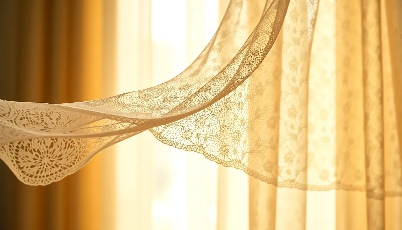 Delicate Lace Fabric with Soft Light