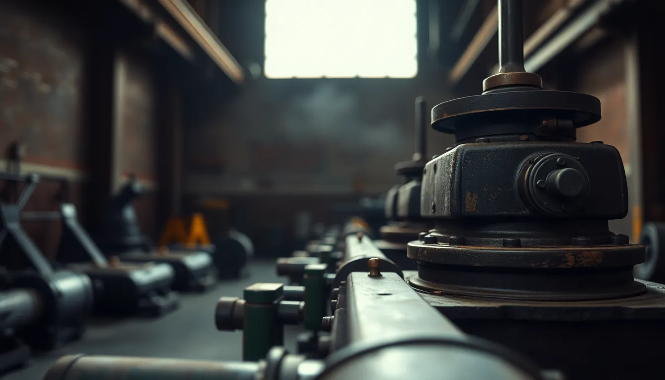 Dramatic Machinery in Industrial Factory