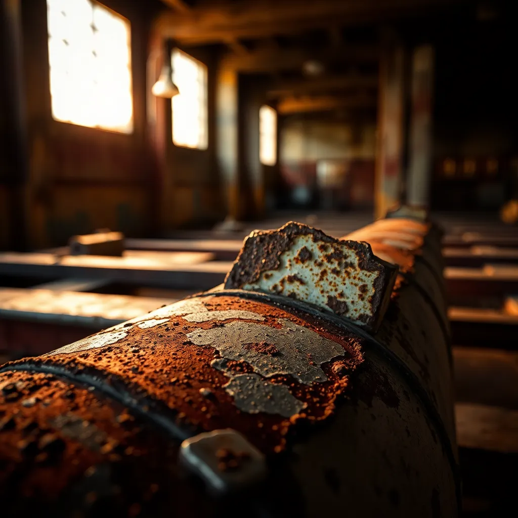 Rusty Metal Surface in Abandoned Factory