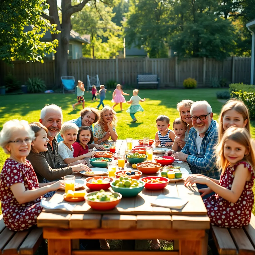 Multi-Generational Family Picnic in the Sun