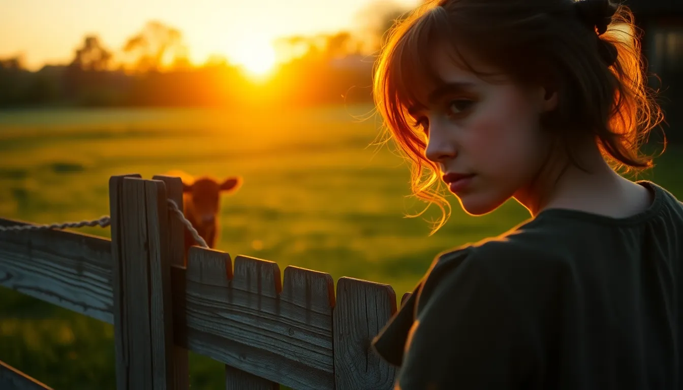 Curious Calf at Sunset