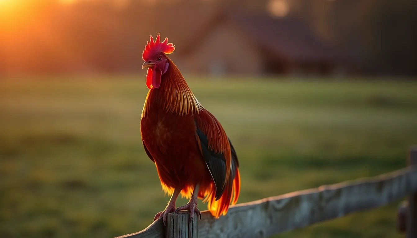 Majestic Rooster at Sunrise