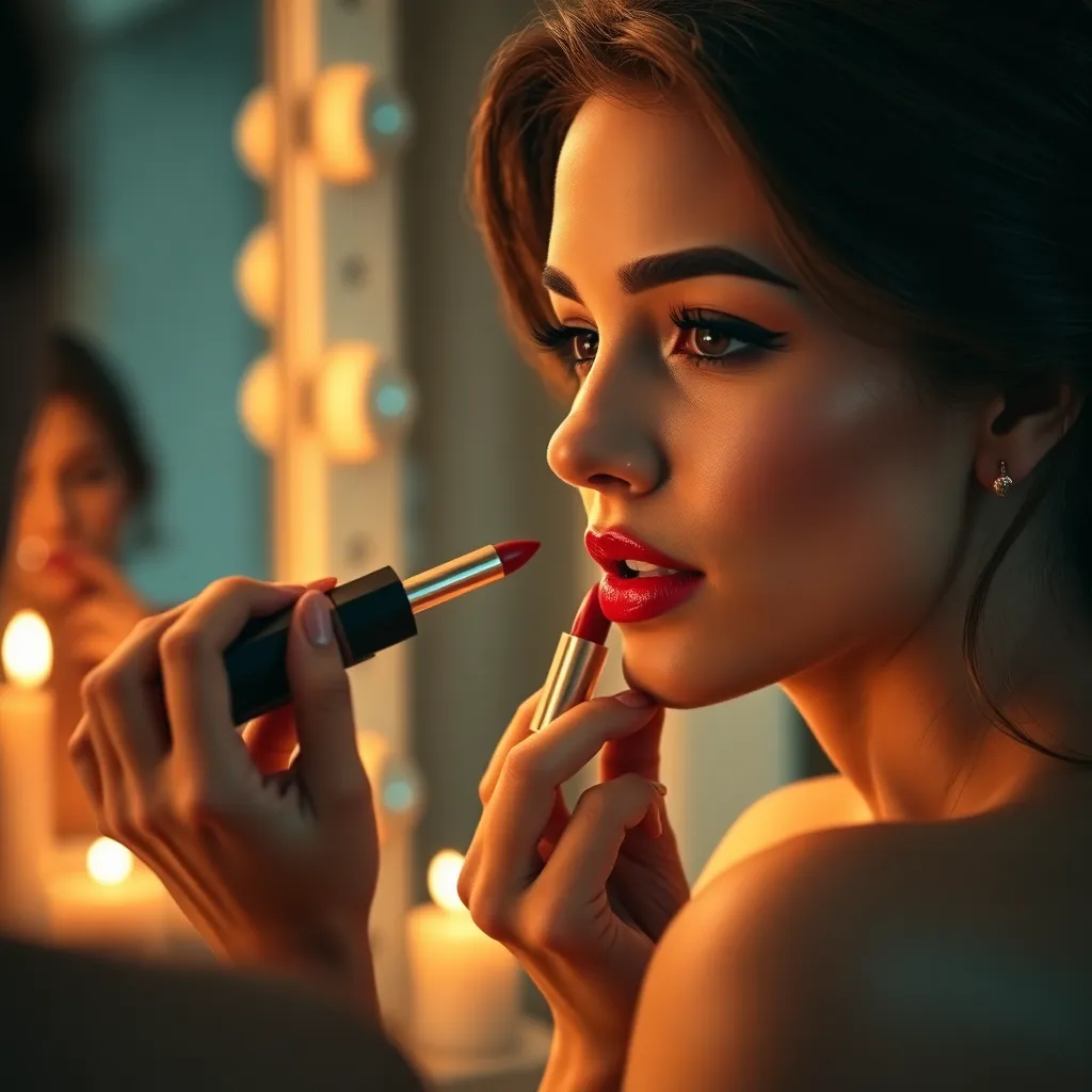 Glamorous Makeup Routine Close-Up