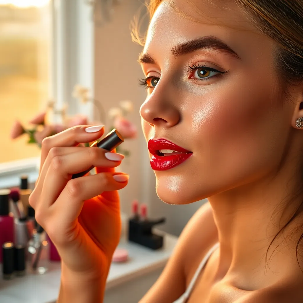 Captivating Close-Up of Beauty Routine