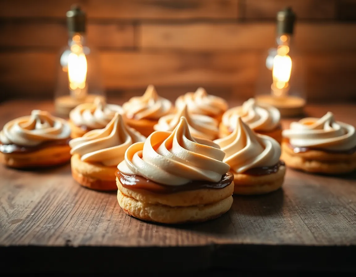 Gourmet Pastries on Rustic Wooden Table